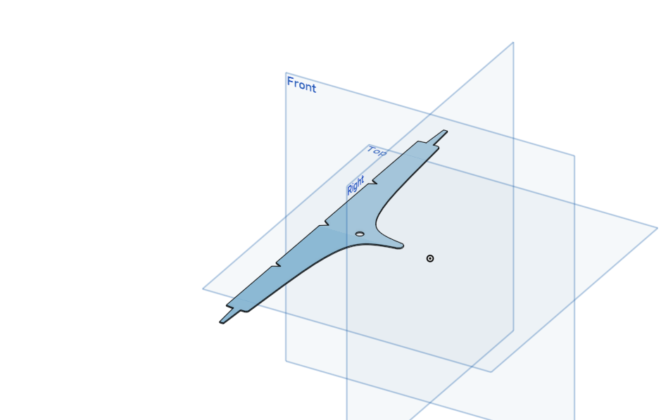 The main piece, with relief cuts for bending.